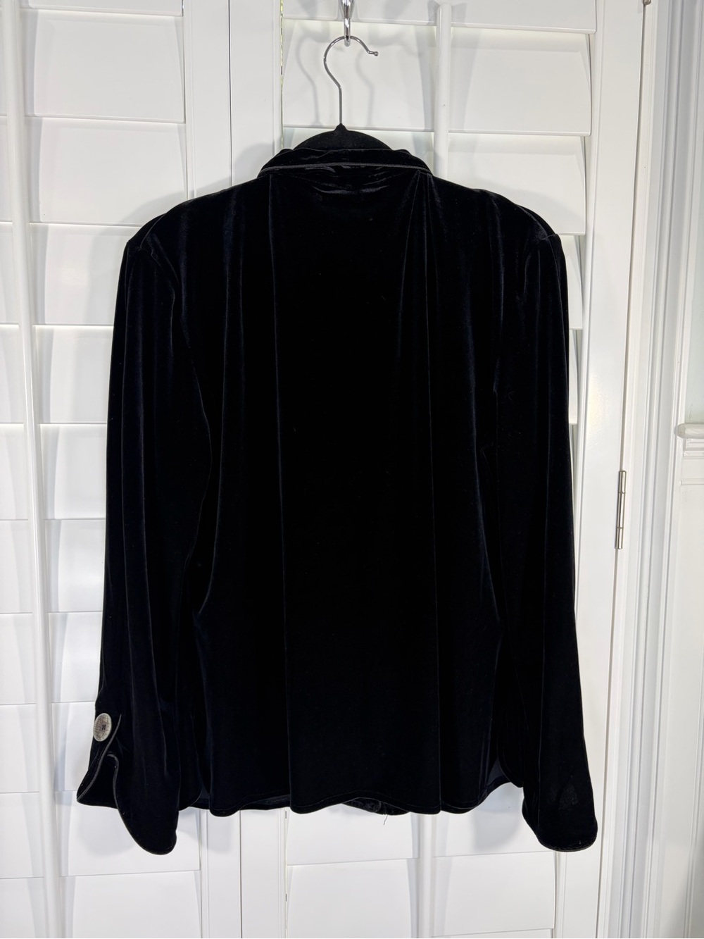 Harve Benard Black Velvet Button Blazer Jacket (XL) - Picture 2 of 8